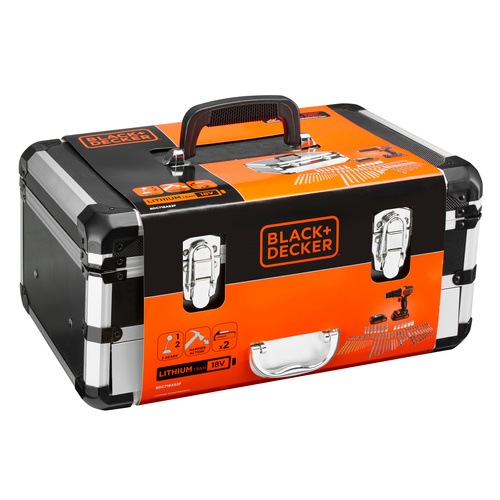 Black and Decker - 18V Lithium Accuklopboormachine met 2 accus 80 accessoires in flight case - BDC718AS2F