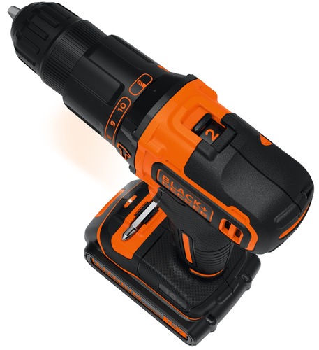 Black and Decker - NL 18V 2gear Hammer Drill with 2 x 2Ah batteries and 1A charger in kitbox - BDKH18KB