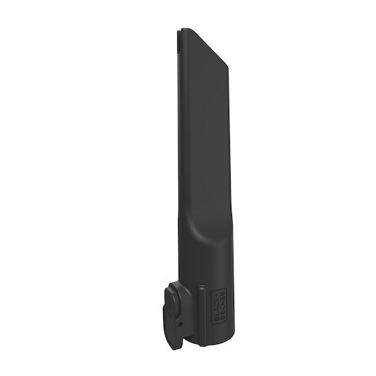 BLACKDECKER BSV520BL2P black crevice tool vacuum accessory side angle on white background.