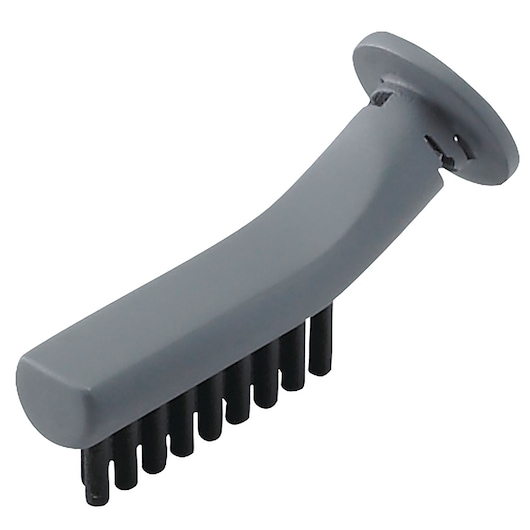 BLACKDECKER FSMH1300FX gray and black steam cleaner brush accessory, side angle on white background.
