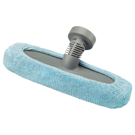 BLACKDECKER FSMH1300FX mop head with blue microfiber cover, angled on white background.