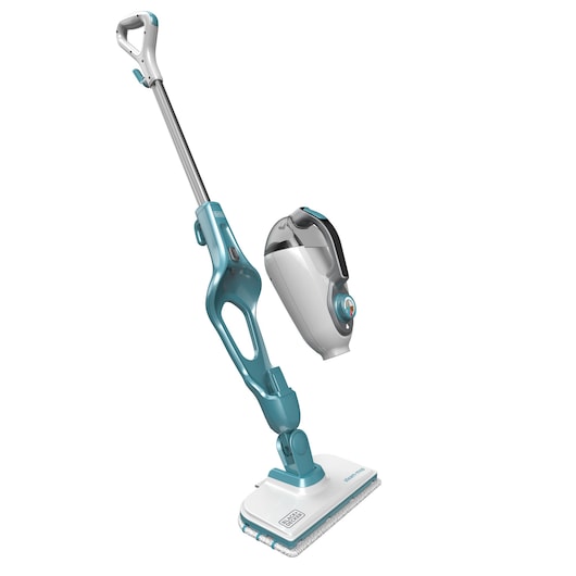 BLACKDECKER steam mop FSMH1321 with detachable handheld unit, front angle on white background.