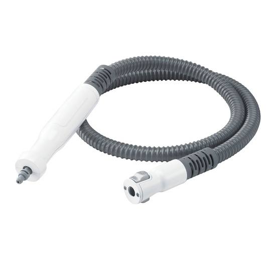BLACKDECKER FSMH1321 steam cleaner hose accessory, gray and white, front angle on white background.