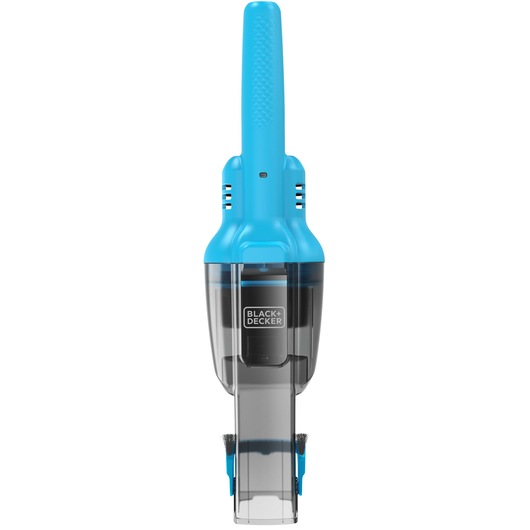 BLACK+DECKER NVD215J blue handheld vacuum cleaner front view on white background.